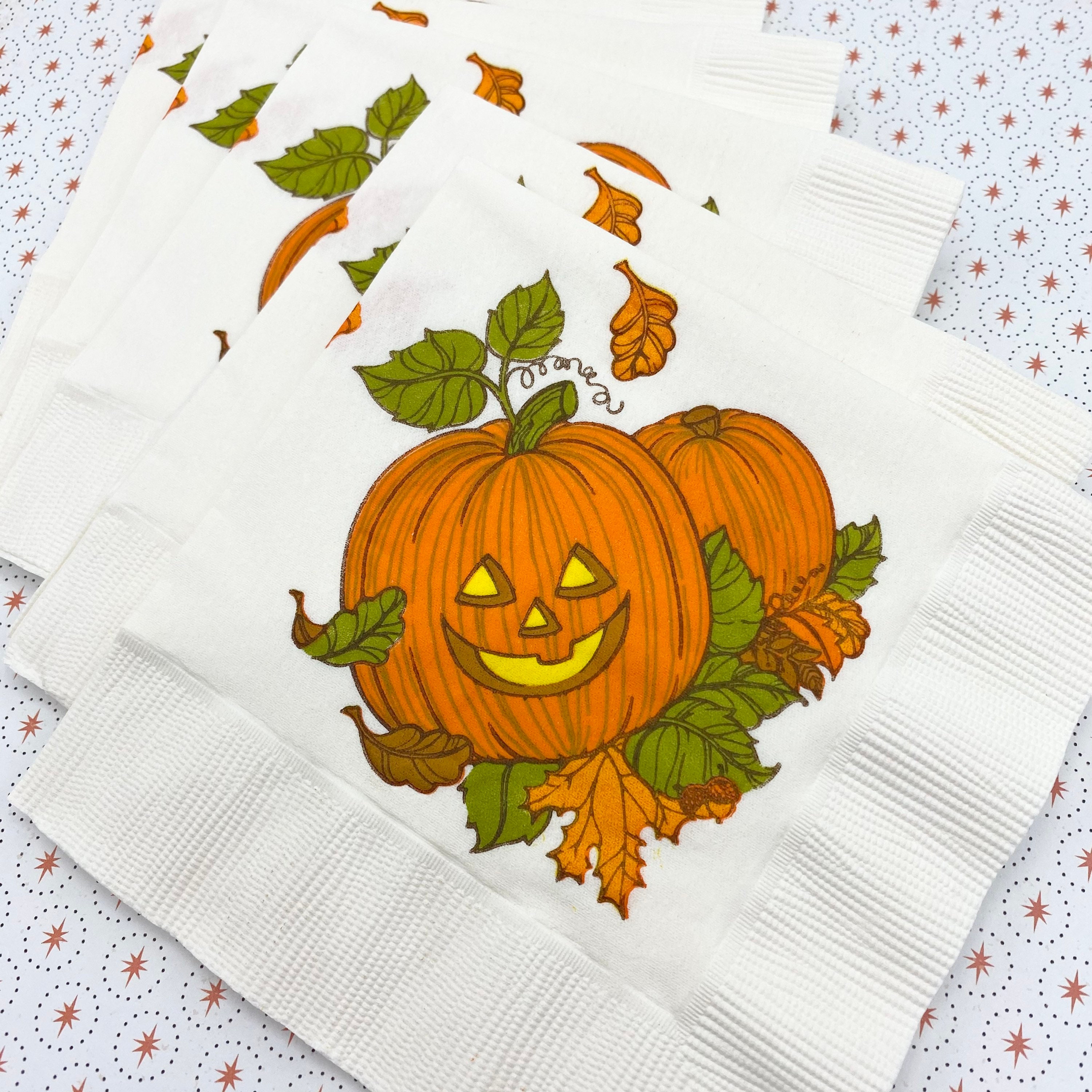Vintage Halloween Napkins Pumpkins Vintage Hallmark Etsy