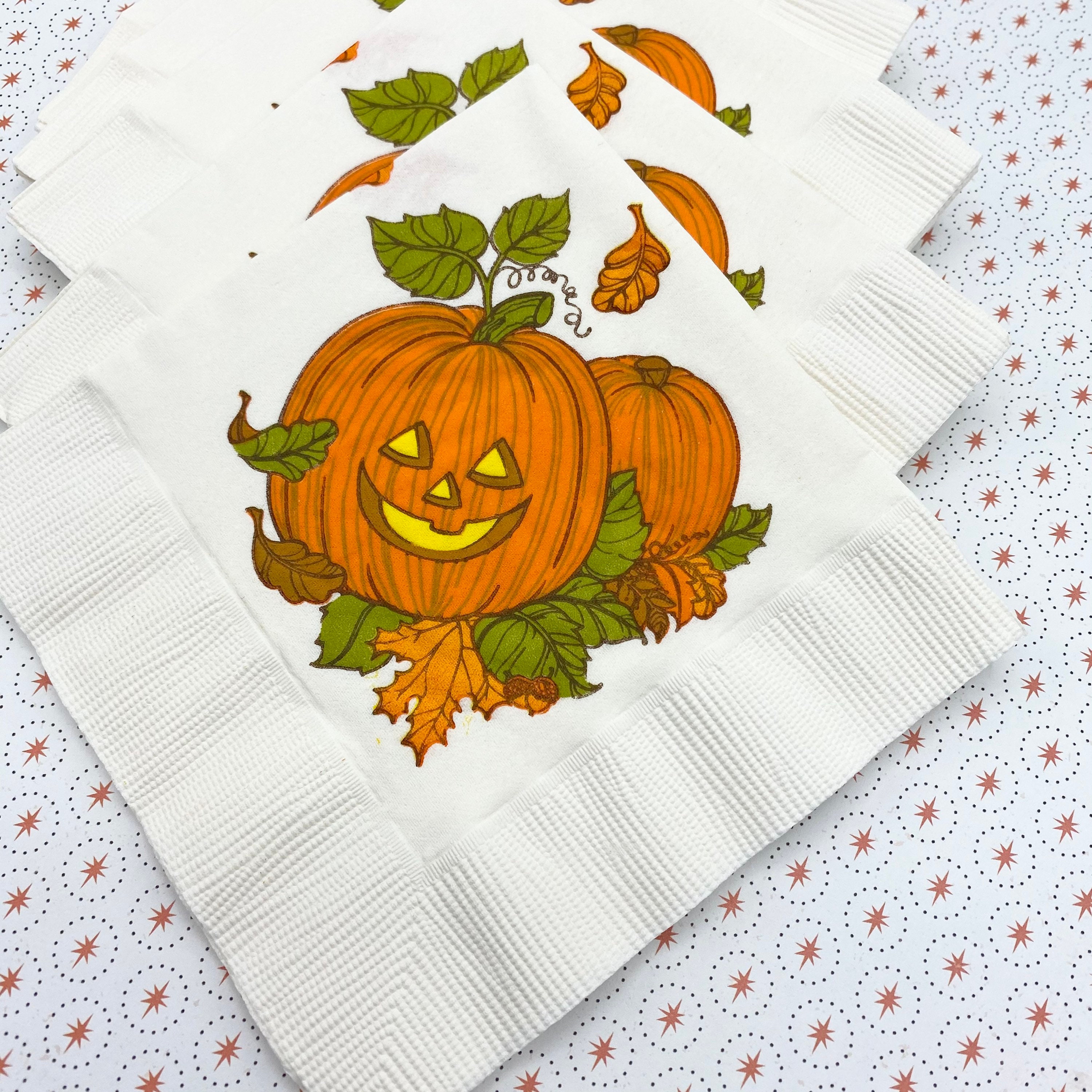 Vintage Halloween Napkins Pumpkins Vintage Hallmark Etsy