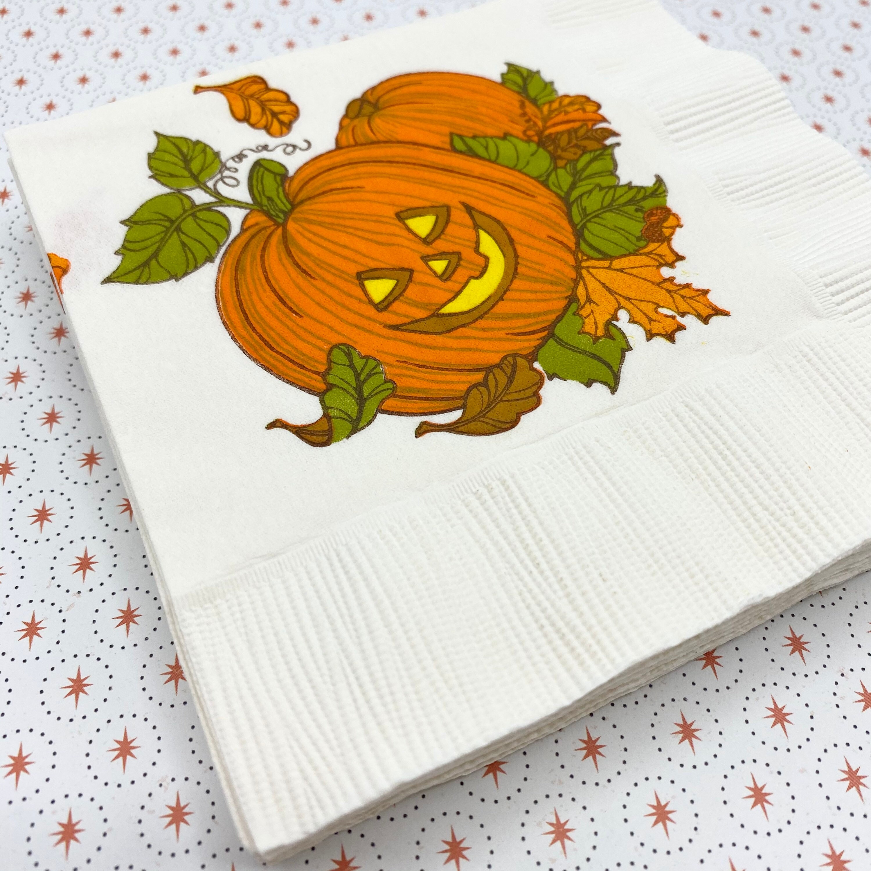 Vintage Halloween Napkins Pumpkins Vintage Hallmark Etsy
