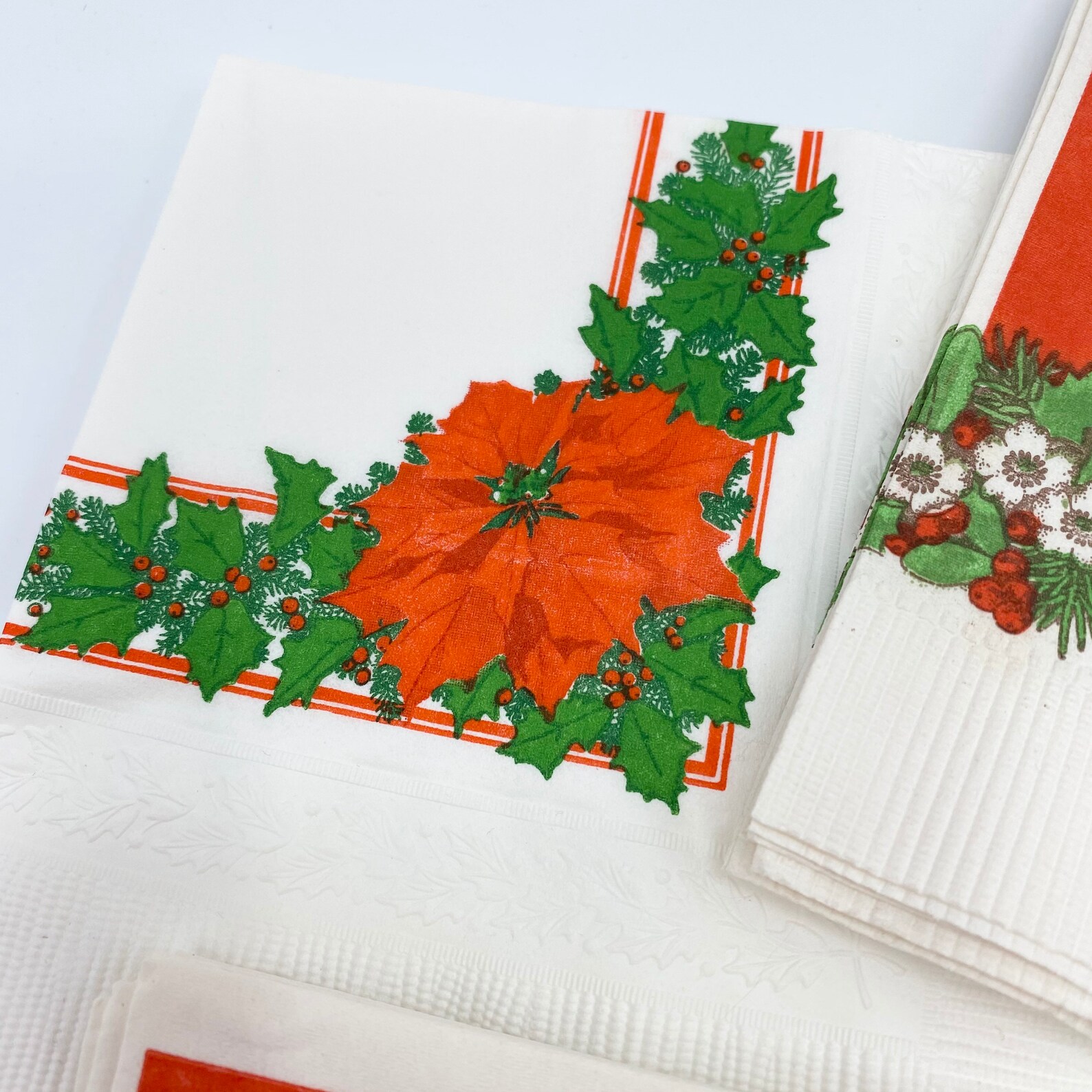 Vintage Christmas Napkins Santa Claus Vintage Hallmark Etsy