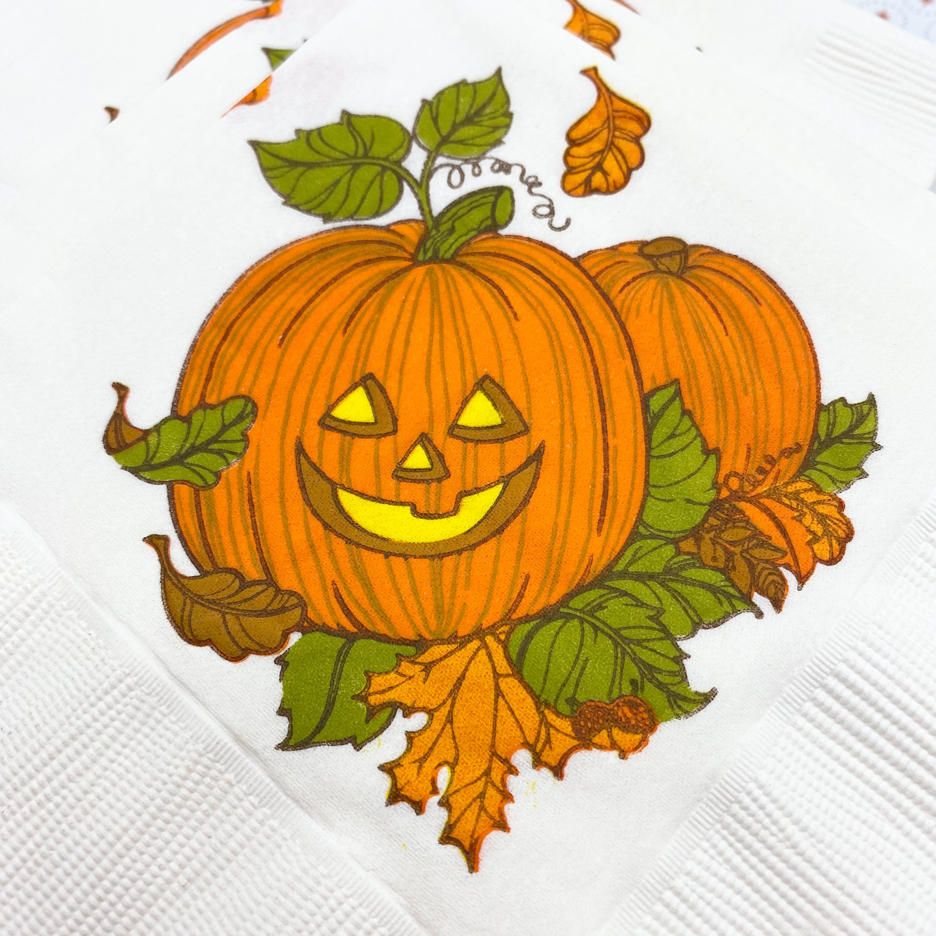 Vintage Halloween Napkins Pumpkins Vintage Hallmark Etsy
