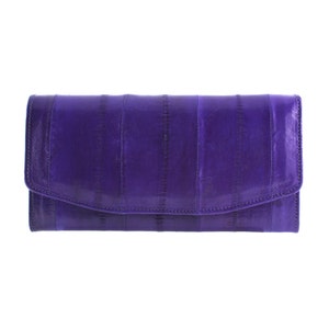 Bolso monedero de mujer de piel de Anguila EMILY | rojo, Borgoña, púrpura-reptil, estampado animal, exótico (becerro Italiano)-envío gratis, pieza única