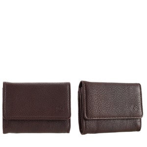 Cartera del titular de la tarjeta de cuero / 1914 medio en rojo, sangre de buey burdeos, marrón / (Premium, único, ternero italiano - envío GRATIS)