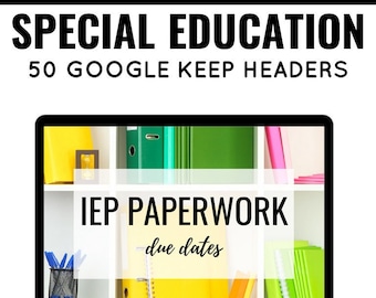 Special Education Google Keep Organization for Teachers