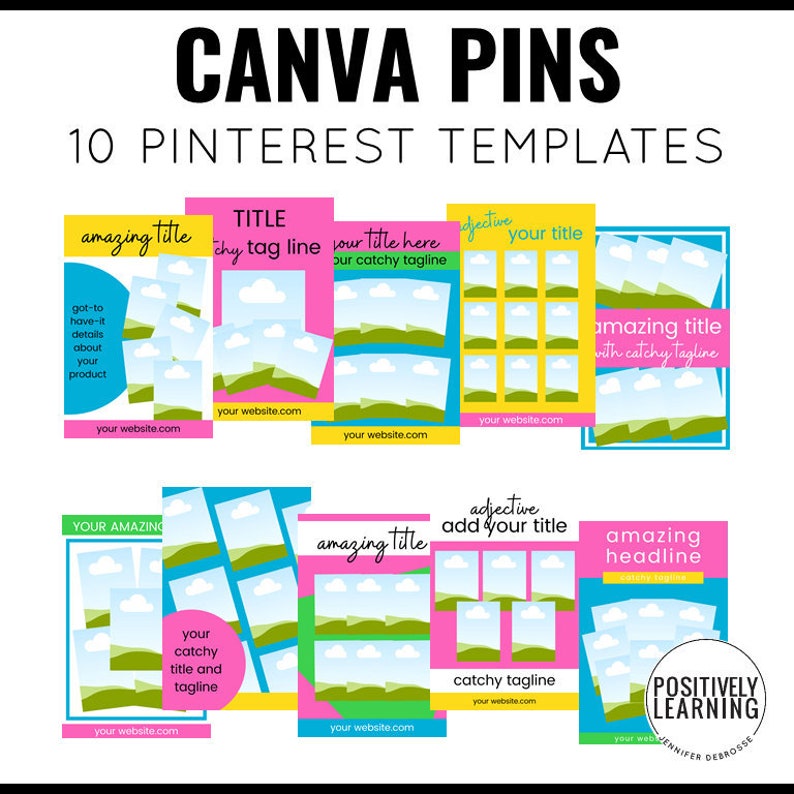 Canva Pins Templates for Teachers Etsy