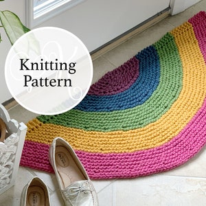 Rainbow Rug Knitting Pattern Instant Download image 1