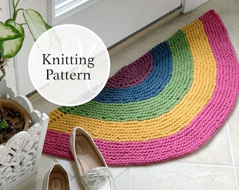 Rainbow Rug Knitting Pattern Instant Download