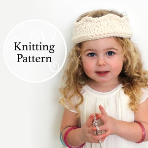 Crown Knitting Pattern, Knit Tiara Instant Download image 1