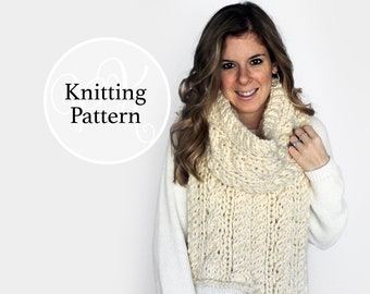 Scarf Knitting Pattern Chesapeake Scarf Instant Download