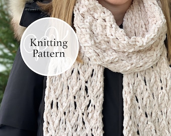 Scarf Knitting Pattern Seabrook Scarf Instant Download