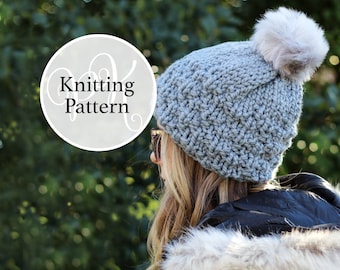 Knit Hat Pattern, Knitting Beanie PDF, Roxbury Hat Instant Download