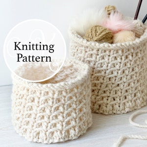 Knit Basket, Knitting Pattern Belmont Basket Instant Download