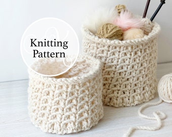 Knit Basket, Knitting Pattern Belmont Basket Instant Download