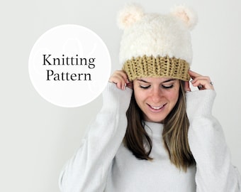 Knitting Pattern Big Bear Hat Instant Download