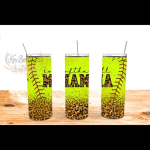 softball mama tumbler | softball mama | softball tumbler | cheetah print softball tumbler | 20 oz tumbler | gift for her