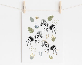zebra art print, nursery prints, Safari Nursery Print, Jungle Nursery Art, zebra nursery art, zebra nursery print, safari wall decor