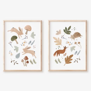 woodland nursery decor, woodland art prints, nursery decor, woodland animal prints, woodland artwork, woodland nursery prints