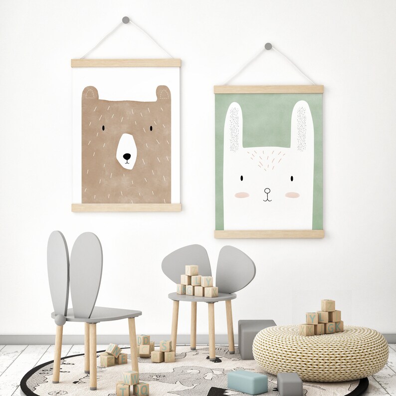 Woodland Art Prints Woodland Nursery Decor Woodland Animals Etsy