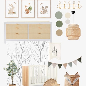 woodland art prints, woodland nursery decor, woodland animals print, woodland art for kids room, woodland nursery art, nursery prints image 5