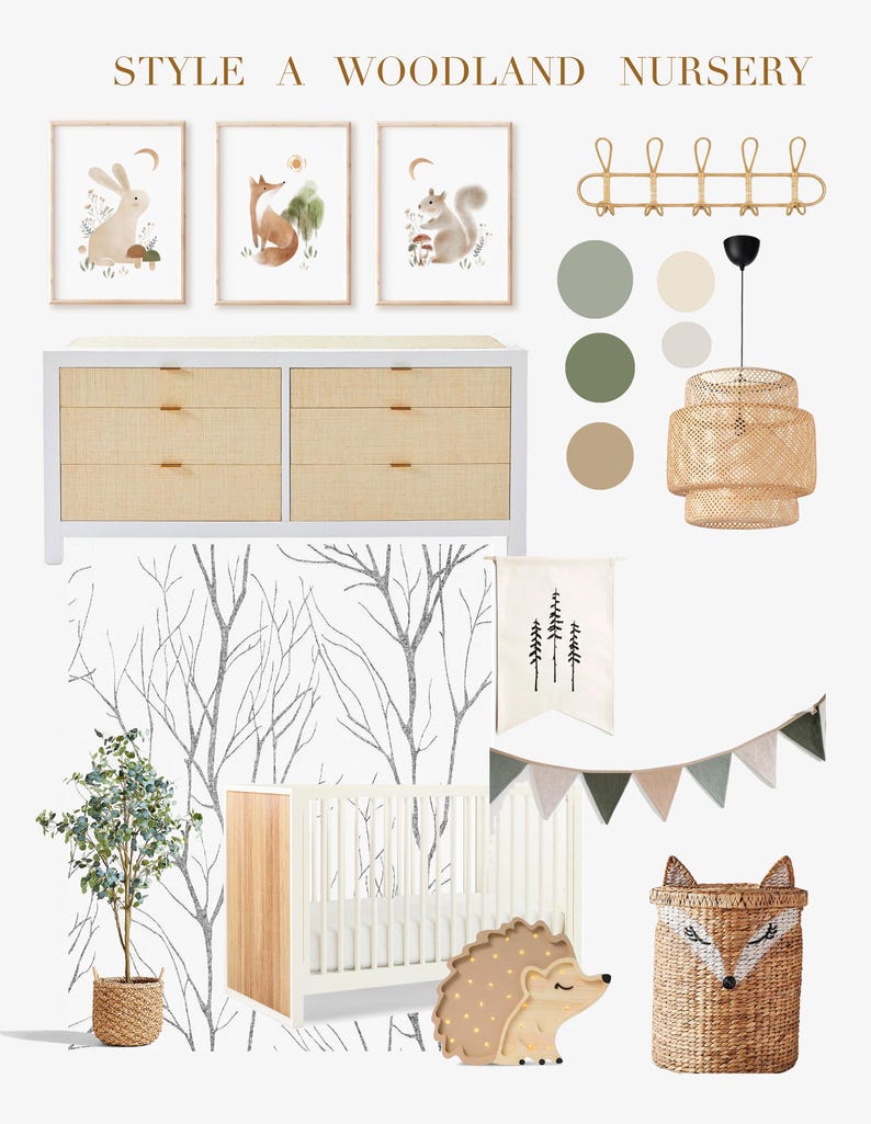 woodland art prints, woodland nursery decor, woodland animals print, woodland art for kids room, woodland nursery art, nursery prints image 5