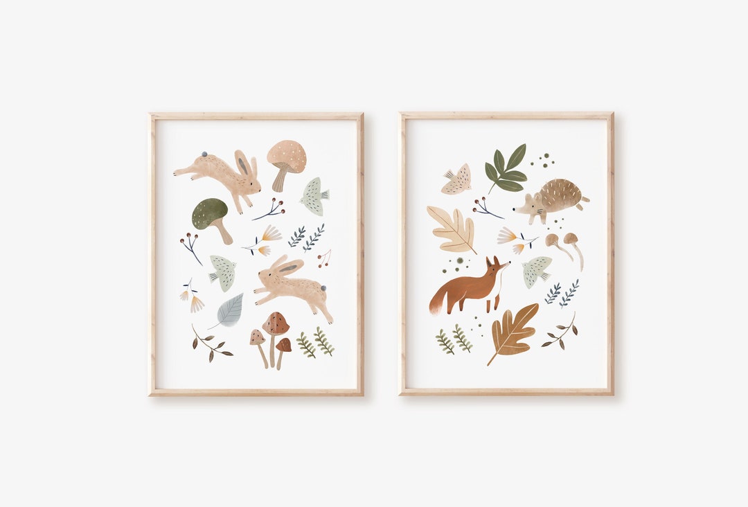 Woodland Nursery Decor, Woodland Art Prints, Nursery Decor, Woodland