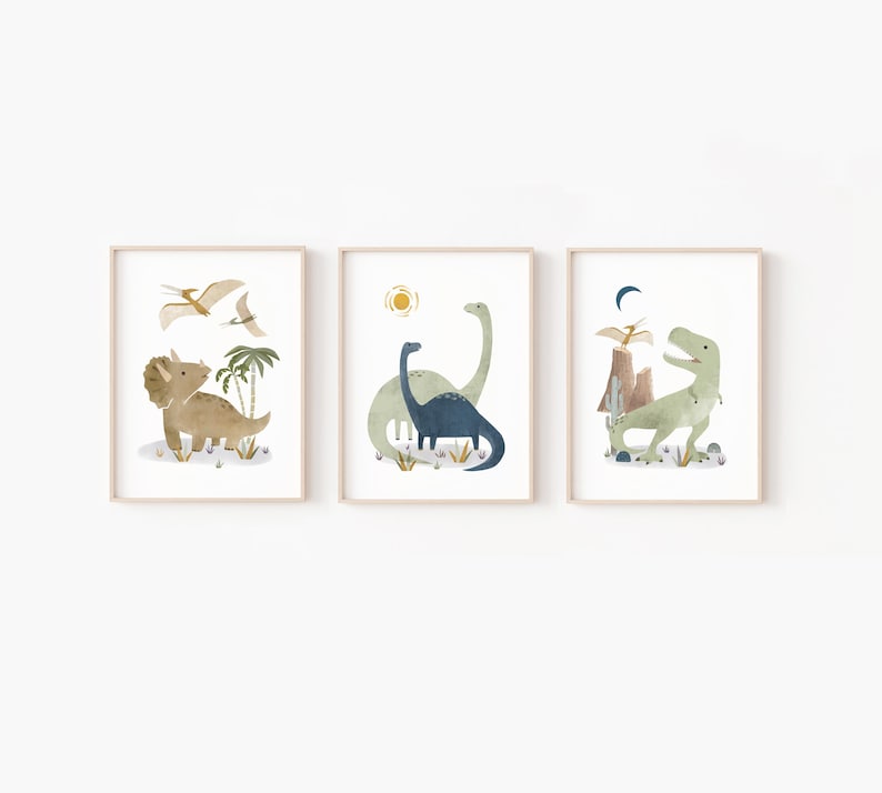dinosaur nursery decor, dinosaur art print, dinosaur art boys, dinosaur nursery art, dinosaur wall art, dinosaur art kids, dinosaur art image 4