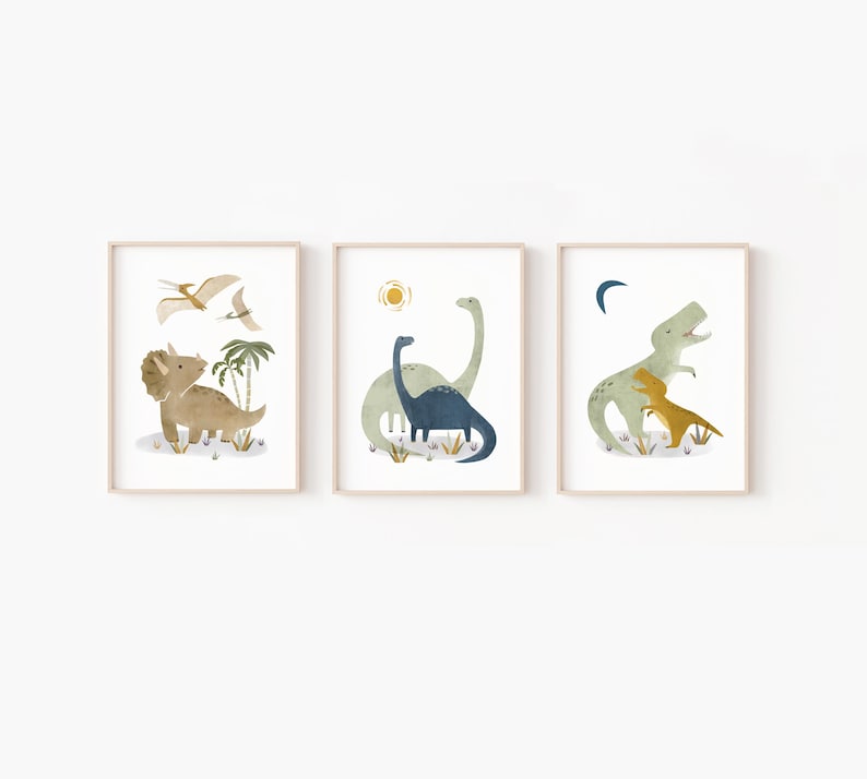 dinosaur nursery decor, dinosaur art print, dinosaur art boys, dinosaur nursery art, dinosaur wall art, dinosaur art kids, dinosaur art image 5