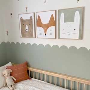 boskunstafdrukken, boskwekerijdecor, bosdierenprint, boskunst voor kinderkamer, boskwekerijkunst, kinderkamerafdrukken afbeelding 5