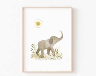 Safari Nursery Prints, safari nursery decor, safari kids print, Safari Nursery Art, Elephant Nursery Print, nursery prints, nursery wall art