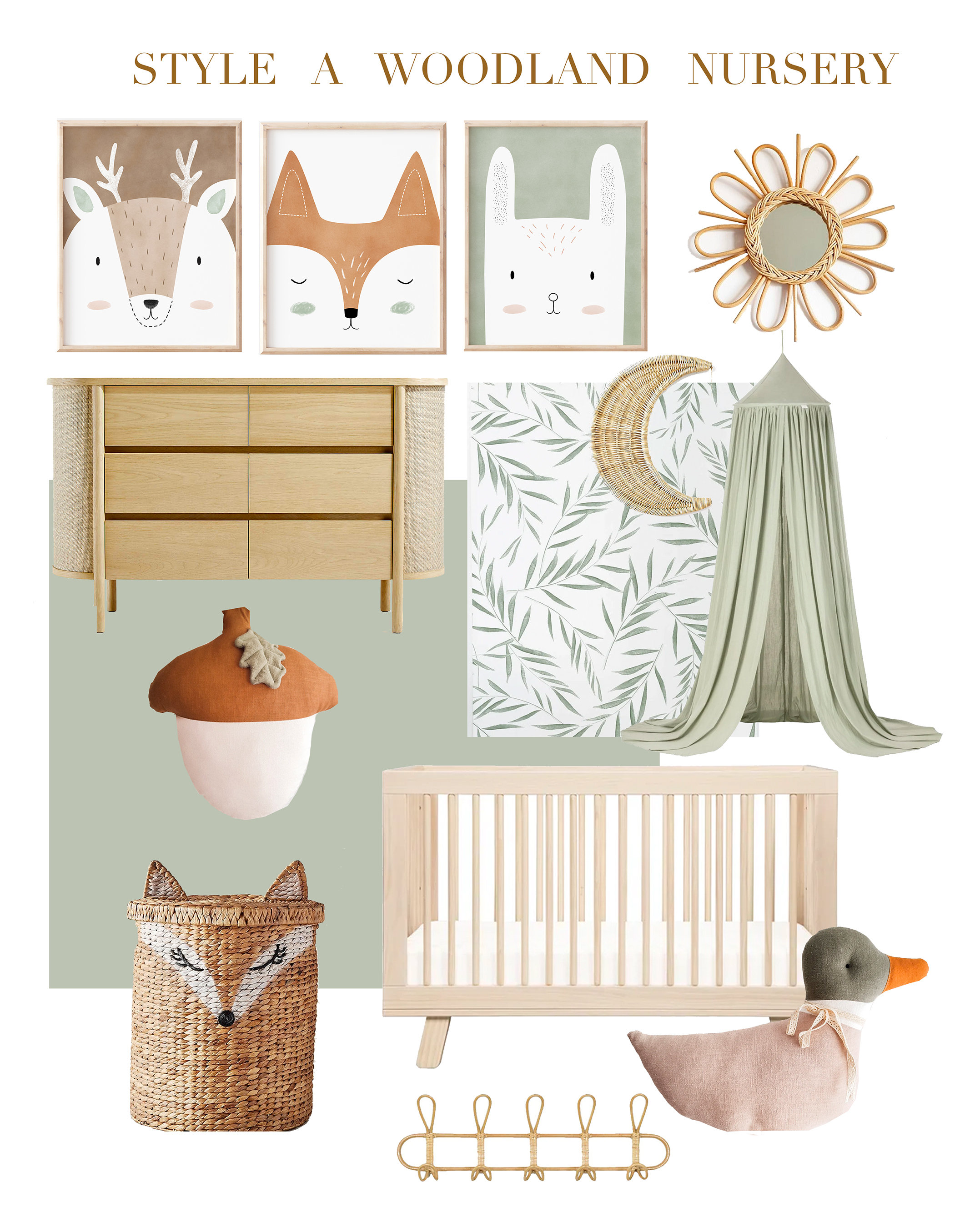 Woodland Art Prints, Woodland Nursery Decor, Woodland Animals Print ...