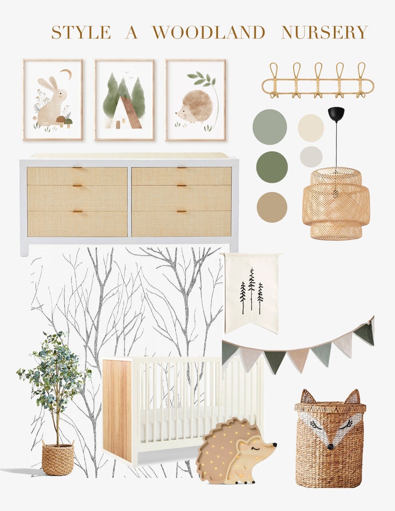 Woodland Art Prints, Woodland Nursery Decor, Woodland Animals Print ...