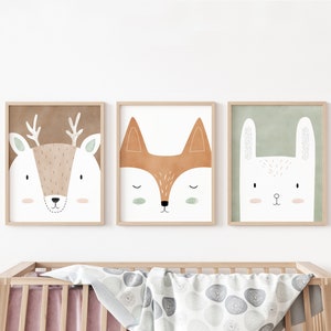 woodland art prints, woodland nursery decor,  woodland animals print, woodland art for kids room, woodland nursery art, nursery prints