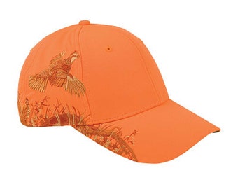 DRI-DUCK HEADWEAR Blaze Orange Quail Cap - D3270 with laser engraved patch added to the front