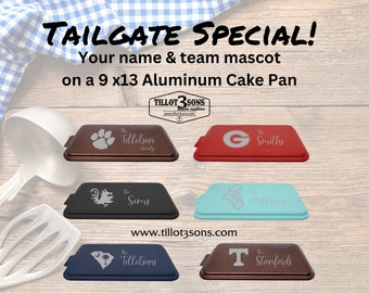 Tailgate Special! Personalized Cake Pan with Name and Team Mascot