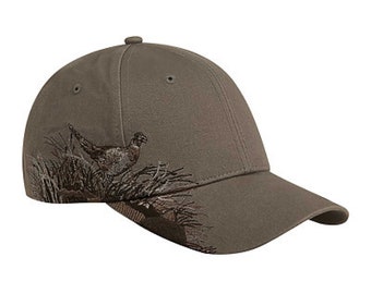 DRI-DUCK HEADWEAR Pheasant Cap - D3261 Taupe with laser engraved patch added to the front