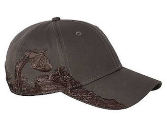 DRI-DUCK HEADWEAR Excavating Industry Cap - D3325 with laser engraved patch added to the front