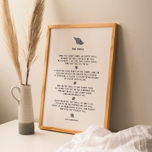The Shell - Poem by Amy Carmichael - Featuring Linocut Shells - Wall ...