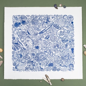 Linocut Print - Shell Collection