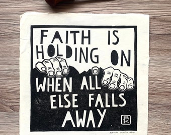 Faith Linocut