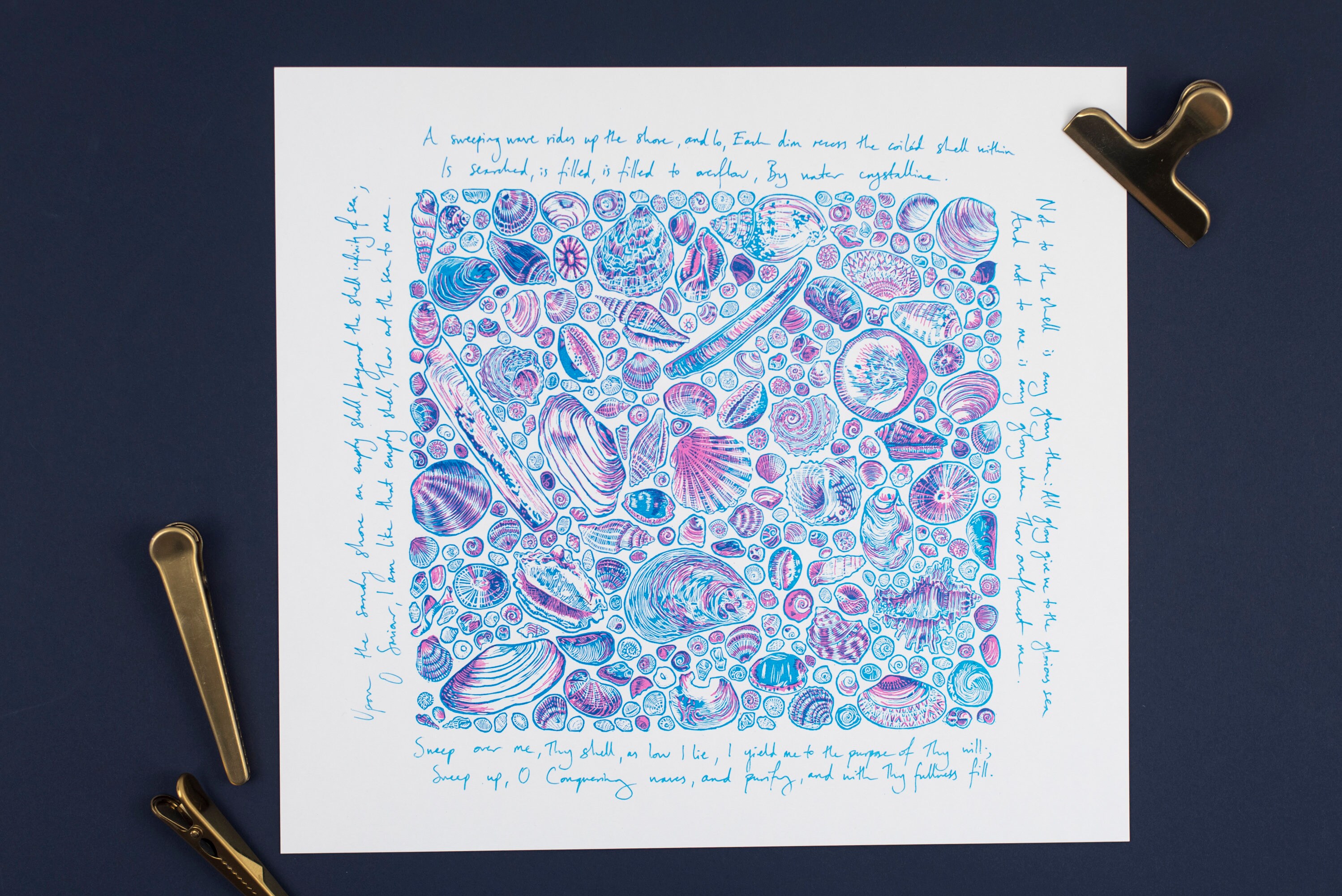 Shell Screenprint With Amy Carmichael Poem Etsy