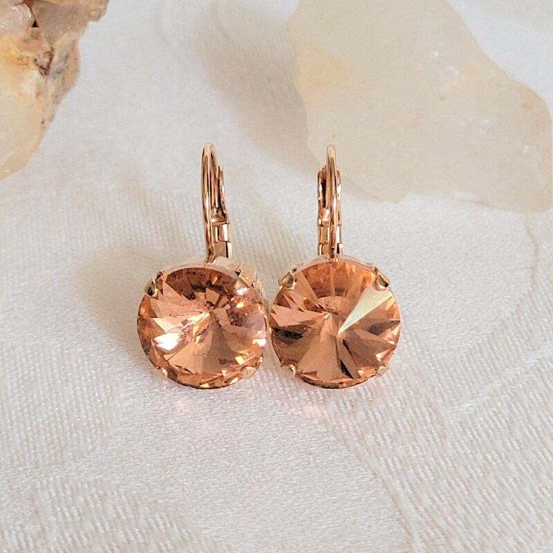 Gold Peach Earrings main image 1