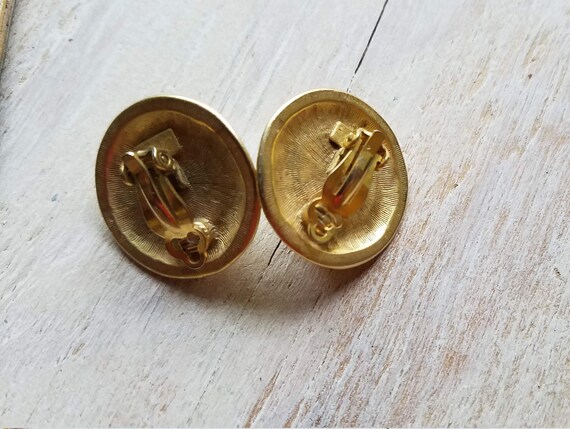 Vintage Carolee Clip on Earrings Faux Pearl and G… - image 3