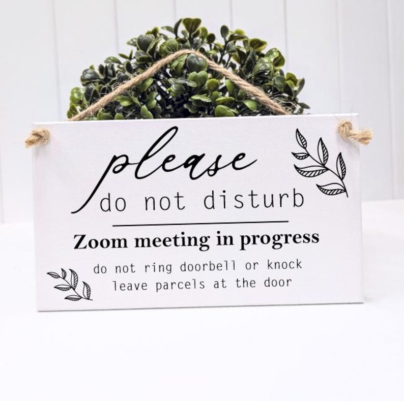 Do Not Disturb Wood Door Sign: Zoom Meeting in Progress - Etsy