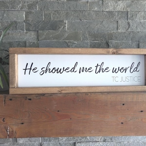 Custom Wood Framed Sign: Personalized Quote, Song Lyrics, Wall Art 12"x24" / Walnut