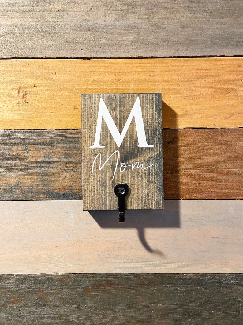 Custom Wood Hook With Name Initial Dog Hook Personalized Etsy