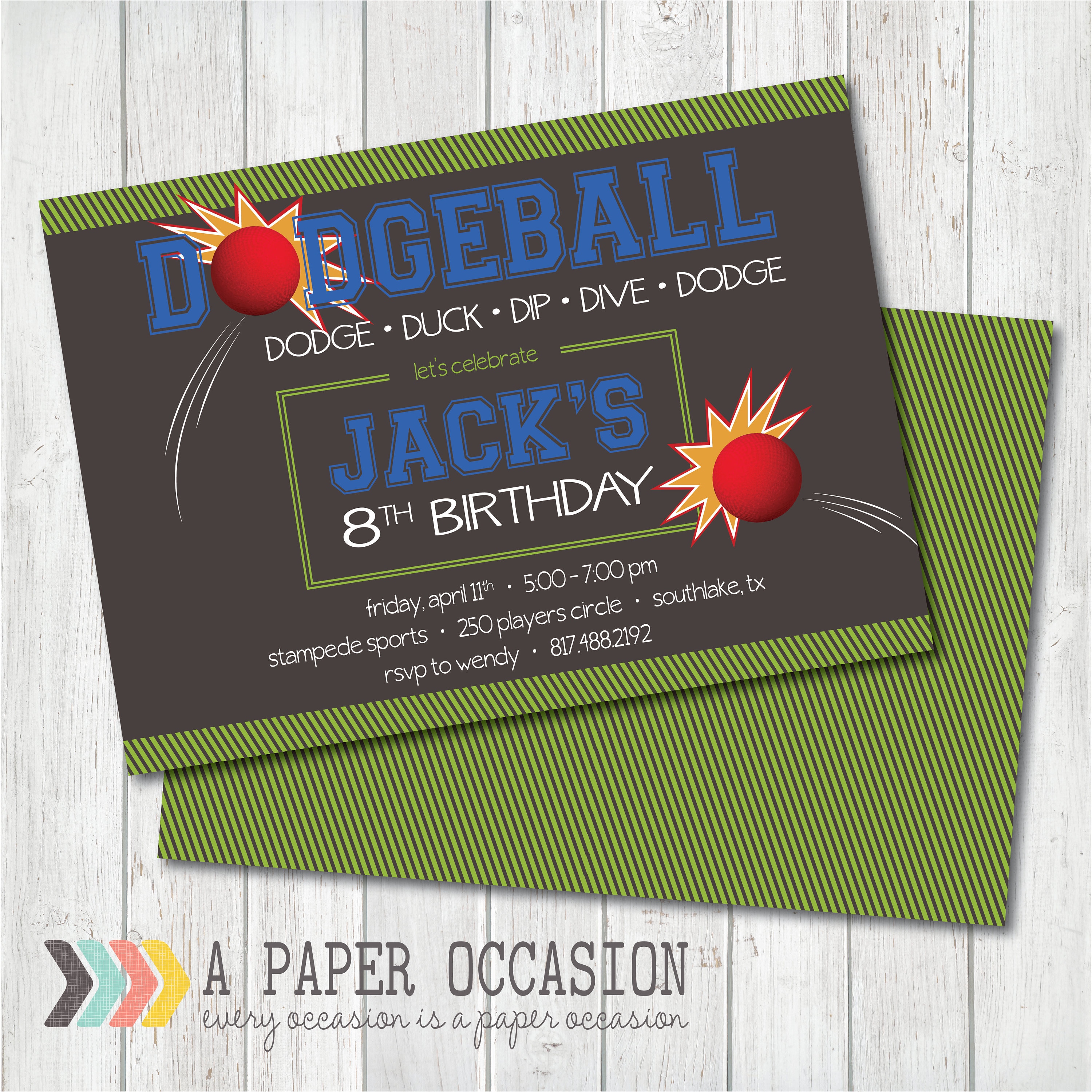 Dodgeball Birthday Invitation Dodgeball Party Invitation Etsy
