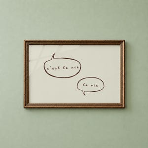 C'est La Vie Printable Art, Speech Bubble Print, Hand-Drawn Typography Poster, French Home Decor, Minimalist Wall Art, Funny Wall Decor