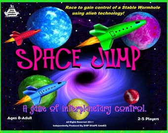 SPACE JUMP board game - Join the space race to harness a large stable worm hole for controlled interplanetary commerce.