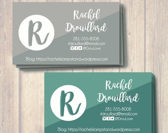 Initial Business Card Printable