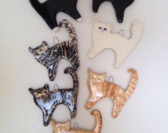 Cat Ornaments that almost purr! Black and white galore